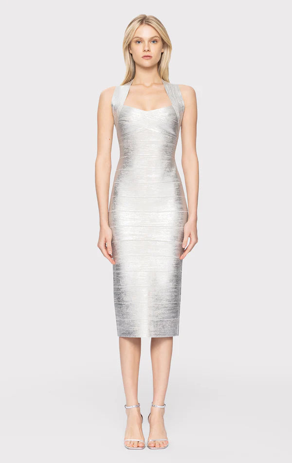 Foil Bandage Dress - Herve Leger