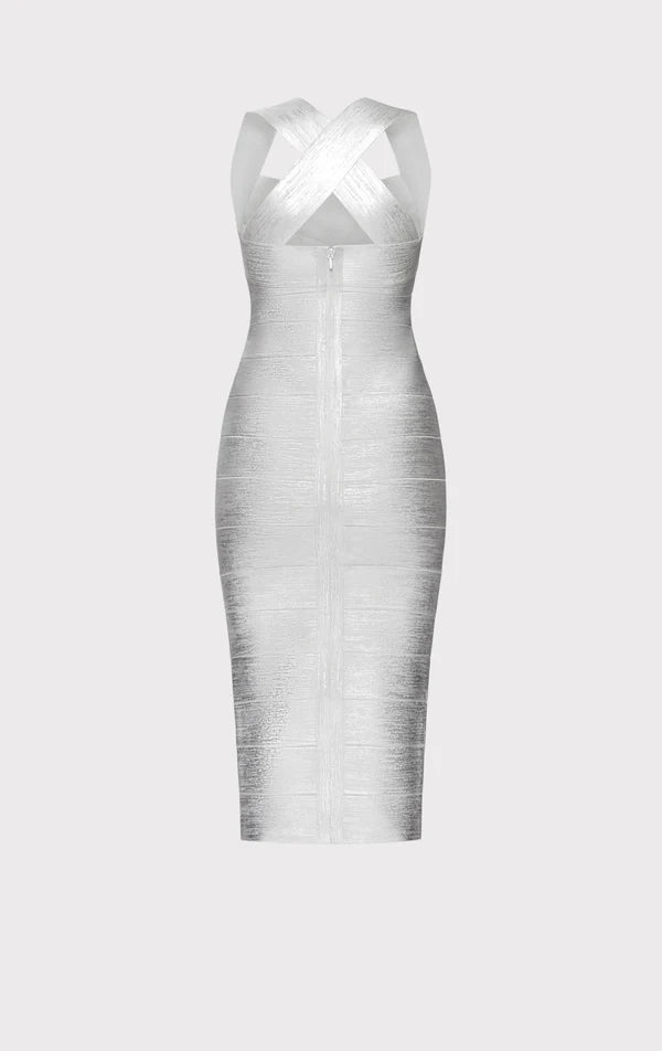 Foil Bandage Dress - Herve Leger