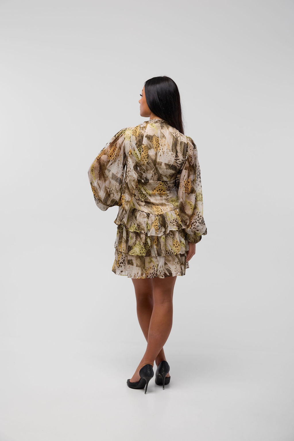 Animal Print Ruffle kjóll - Asos