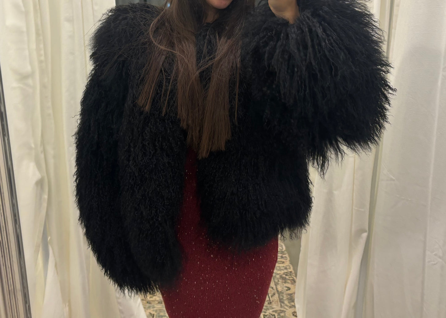 Svartur pels - Mongolian Lamb