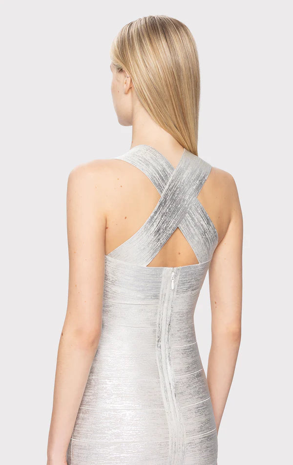 Foil Bandage Dress - Herve Leger